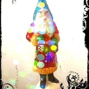 NEW! Authentic Christopher Radko Stylish SANTA MAGICIAN MAG Rare Glass Ornament